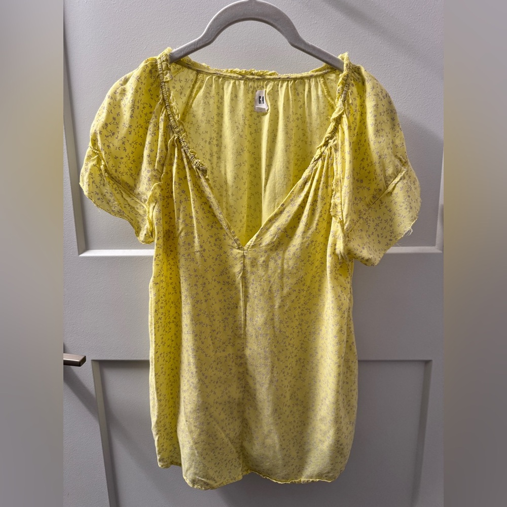 GAP Yellow Flowy Sleeve Blouse